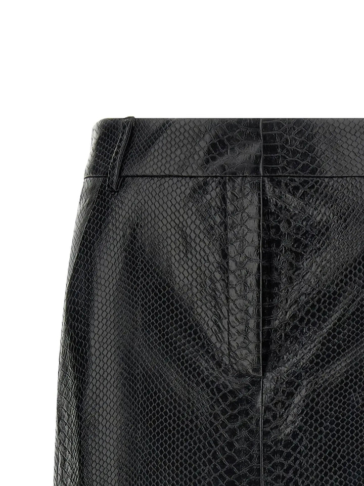 The Andamane Sample Sale | The Andamane Black Polyethylene Midi Skirt - | Designer outlet