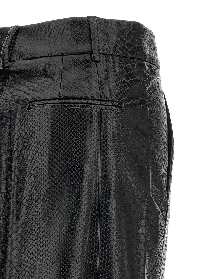The Andamane Sample Sale | The Andamane Black Polyethylene Midi Skirt - | Designer outlet
