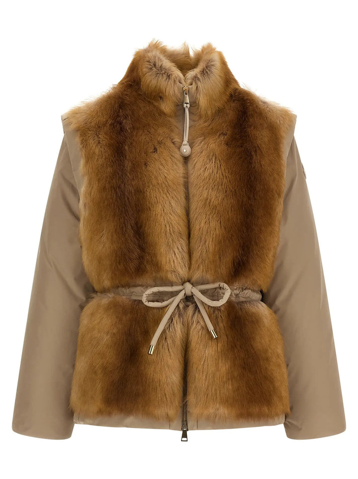 Moncler Sample Sale | Moncler Beige Polyester Sleeveless Jacket - | Designer outlet