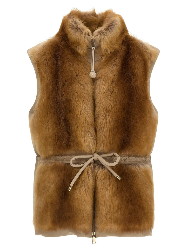 Moncler Sample Sale | Moncler Beige Polyester Sleeveless Jacket - | Designer outlet