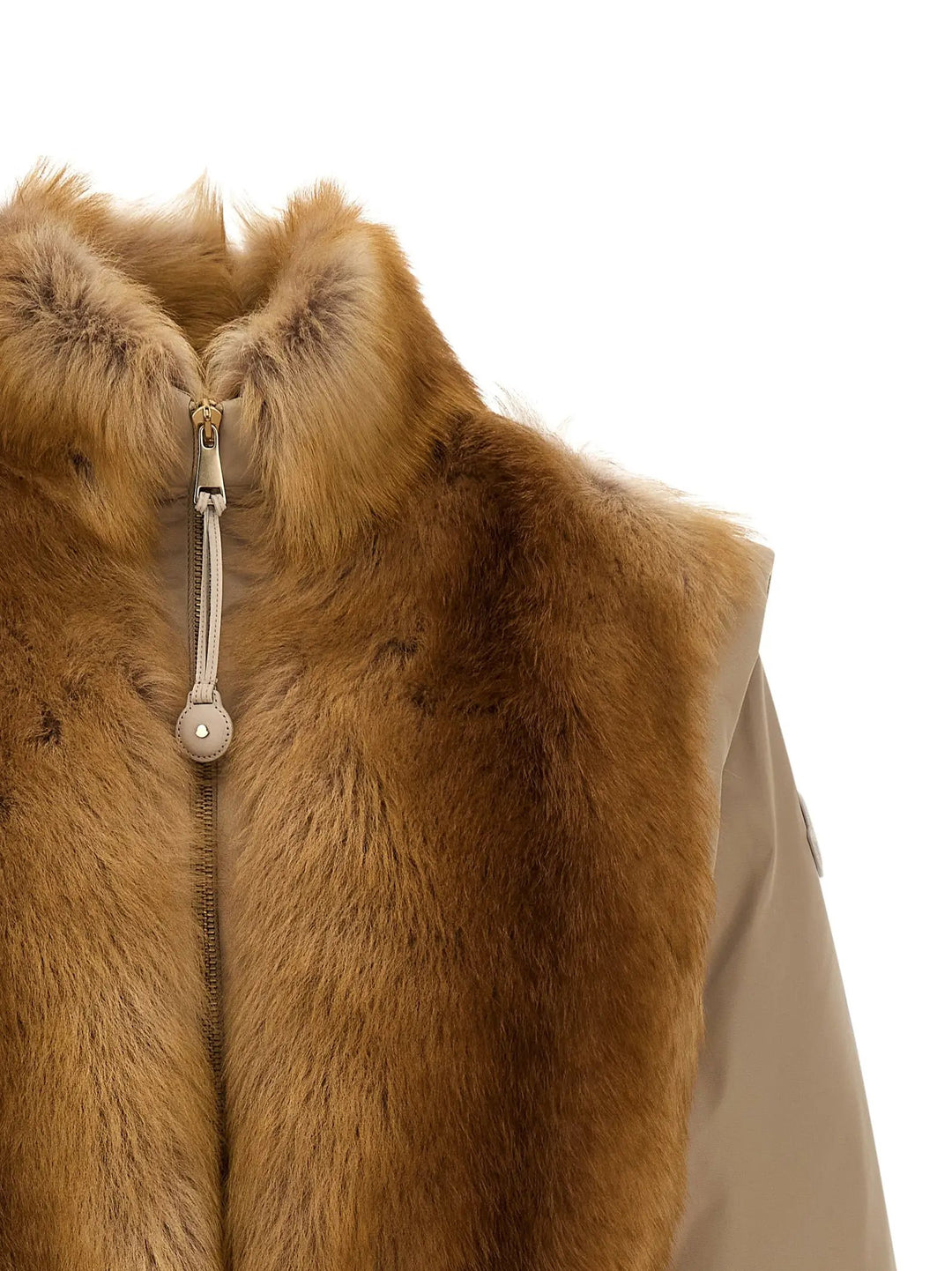 Moncler Sample Sale | Moncler Beige Polyester Sleeveless Jacket - | Designer outlet