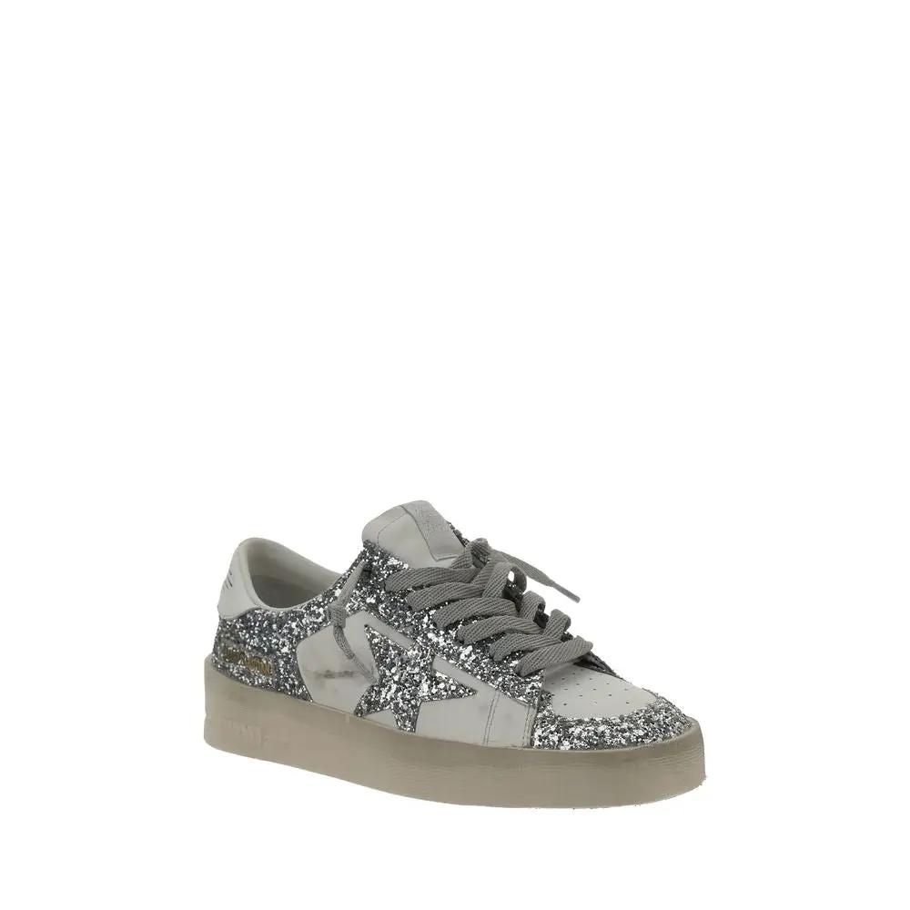 Golden Goose Sample Sale | Golden Goose Gray Calf Leather Bos Taurus Low Top Sneakers - | Designer outlet