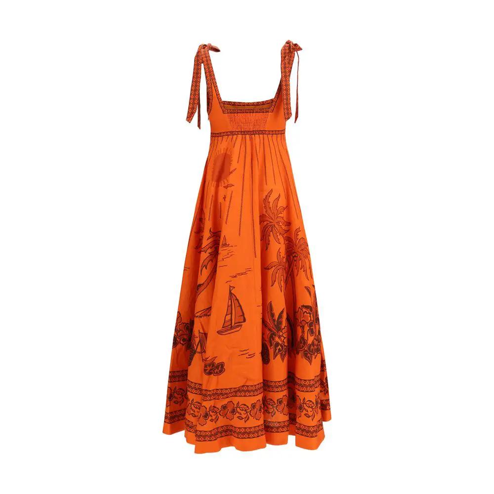 Alemais Sample Sale | Alemais Orange Linen Casual Dress - | Designer outlet