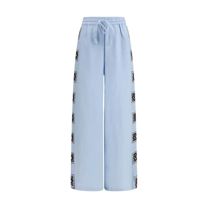 Alemais Blue Linen Casual Pants