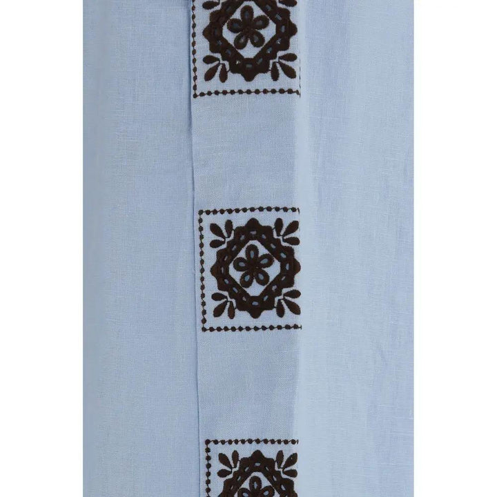 Alemais Blue Linen Casual Pants