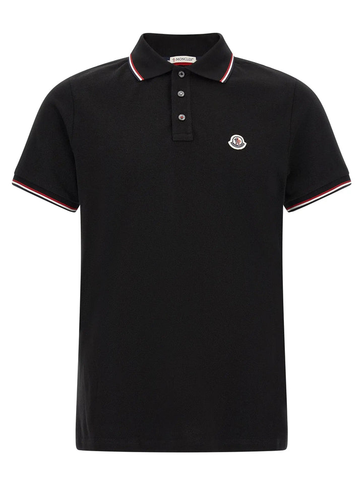 Moncler Sample Sale | Moncler Black Cotton Polo Shirt - | Designer outlet