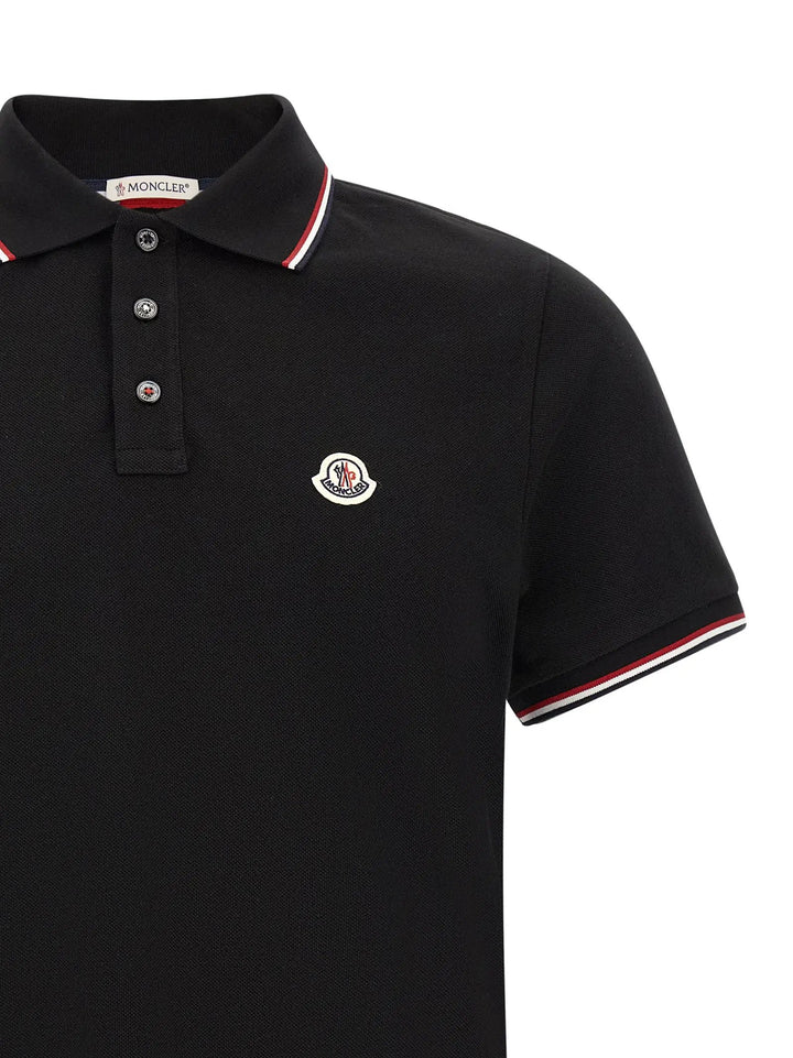 Moncler Sample Sale | Moncler Black Cotton Polo Shirt - | Designer outlet
