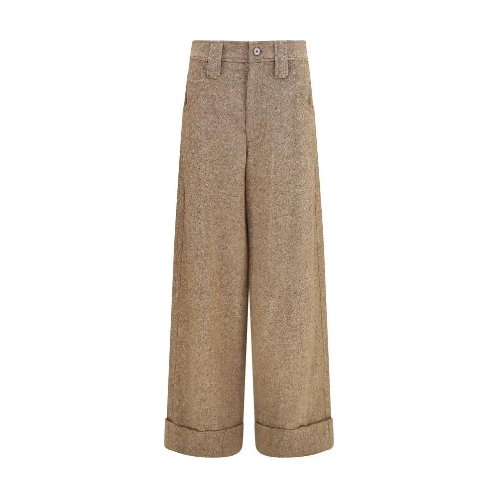 Brunello Cucinelli Beige Wool Casual Pants