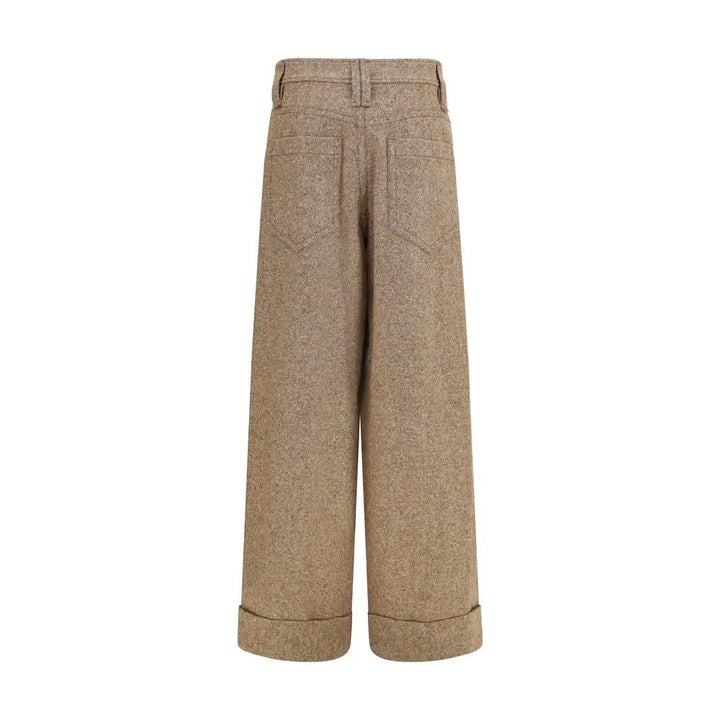 Brunello Cucinelli Beige Wool Casual Pants