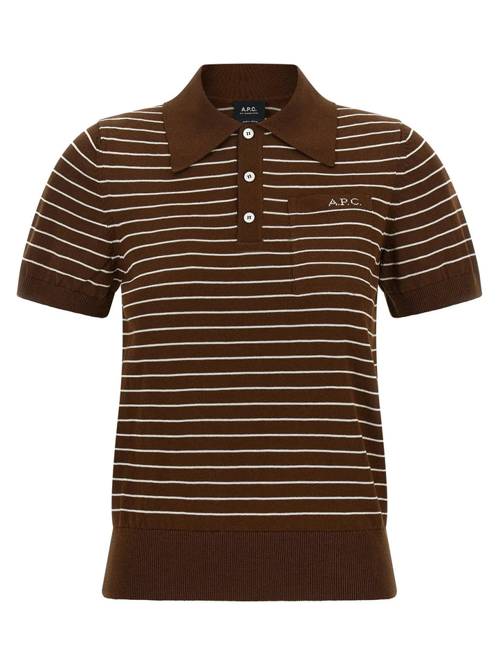 A.P.C. Sample Sale | A.P.C. Brown Cotton Polo Shirt - | Designer outlet