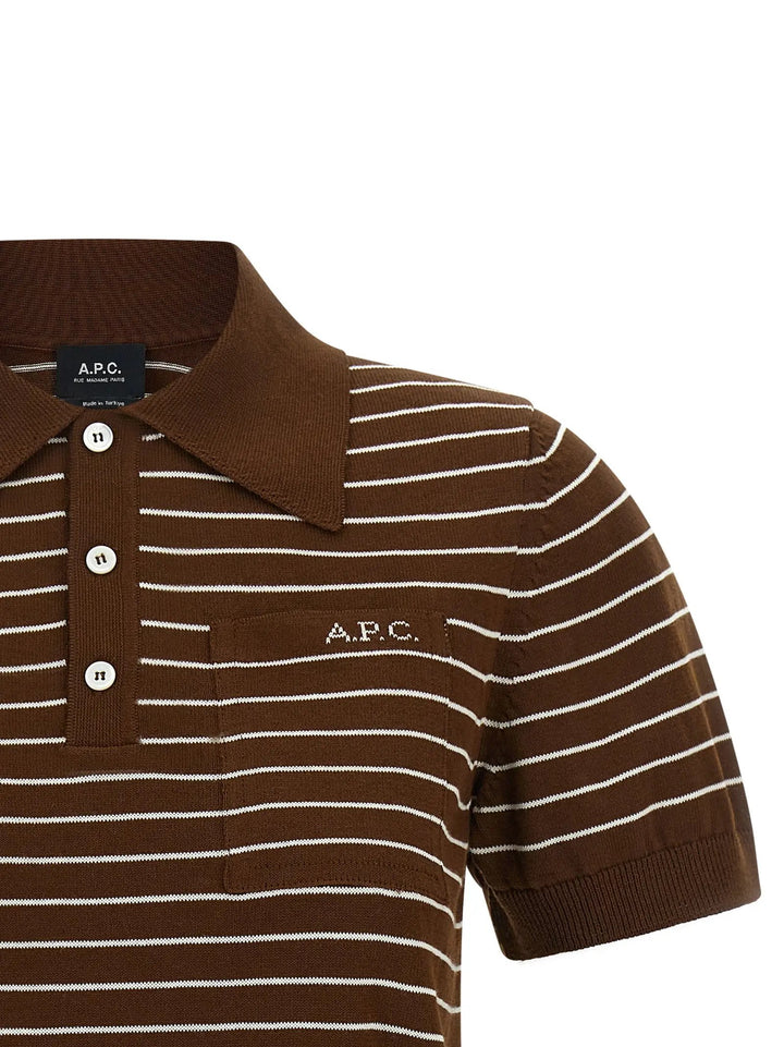 A.P.C. Sample Sale | A.P.C. Brown Cotton Polo Shirt - | Designer outlet