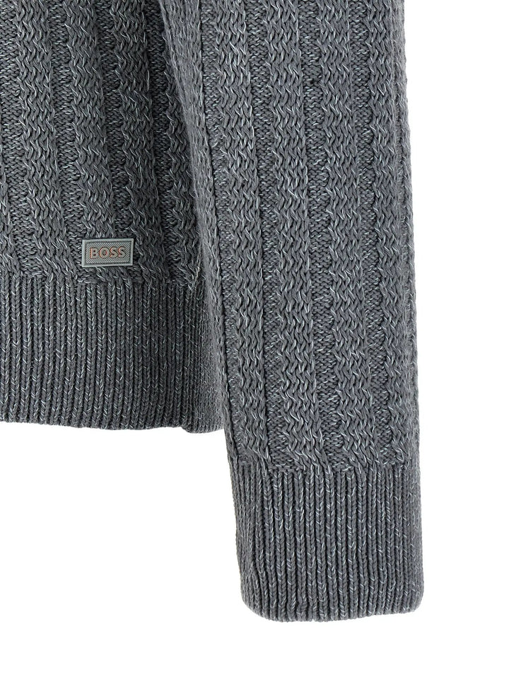 Hugo Boss Sample Sale | Hugo Boss Gray Cotton Cardigan - | Designer outlet