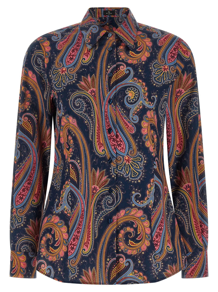 Etro Sample Sale | Etro Blue Cotton Blouse - | Designer outlet