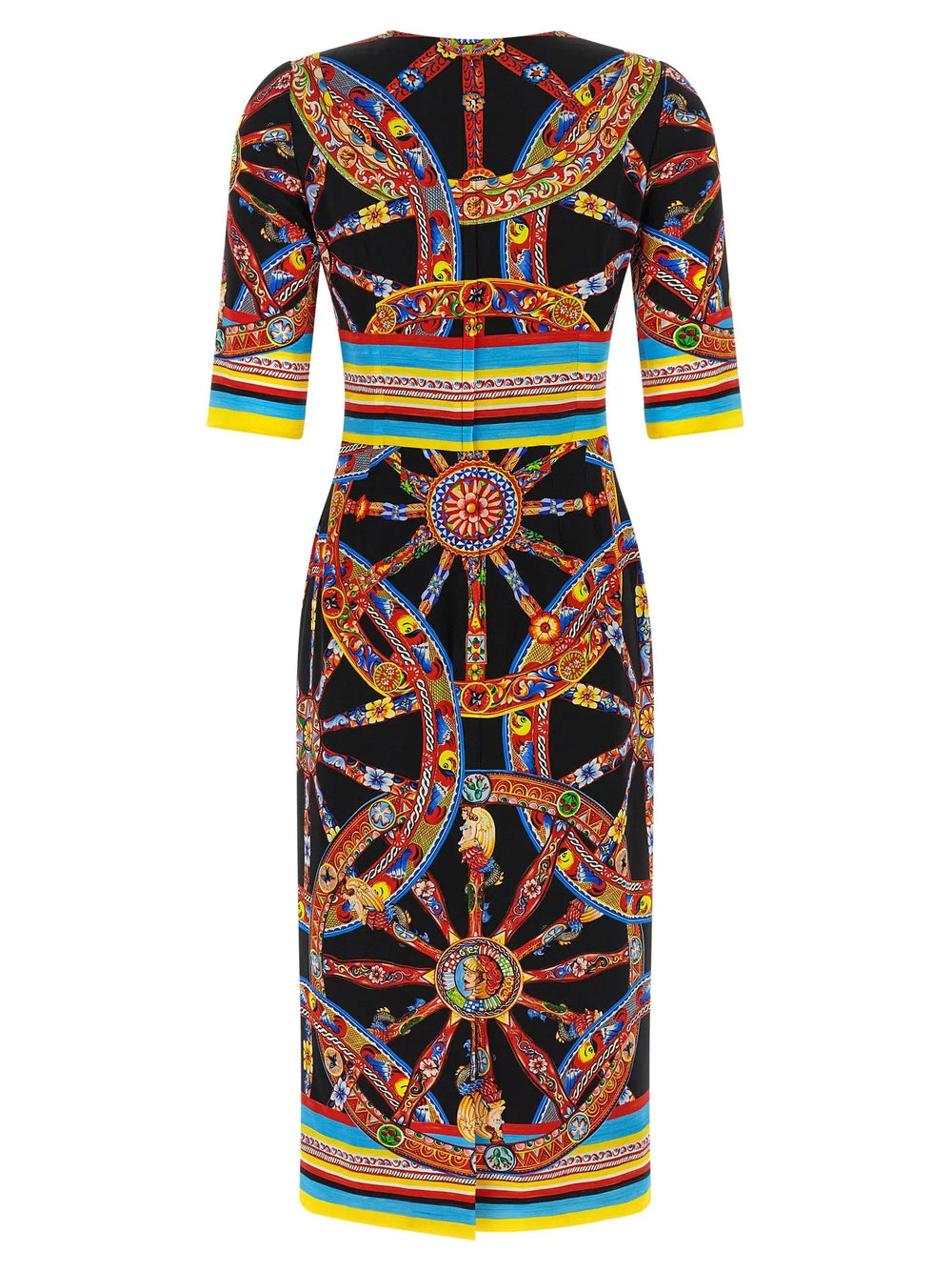 Dolce & Gabbana Sample Sale | Dolce & Gabbana Multicolor Silk Midi Dress - | Designer outlet