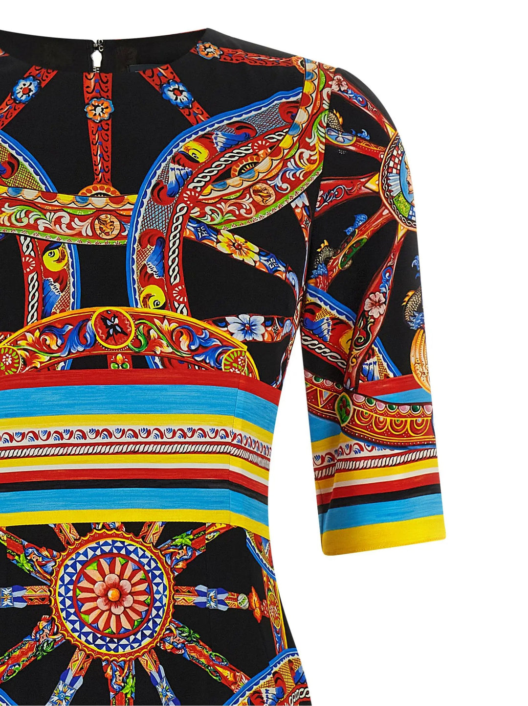 Dolce &amp; Gabbana Sample Sale | Dolce &amp; Gabbana Multicolor Silk Midi Dress - | Designer outlet