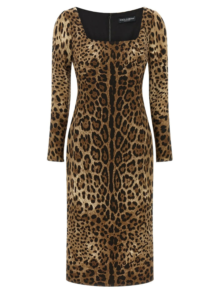 Dolce &amp; Gabbana Sample Sale | Dolce &amp; Gabbana Brown Viscose Midi Dress - | Designer outlet