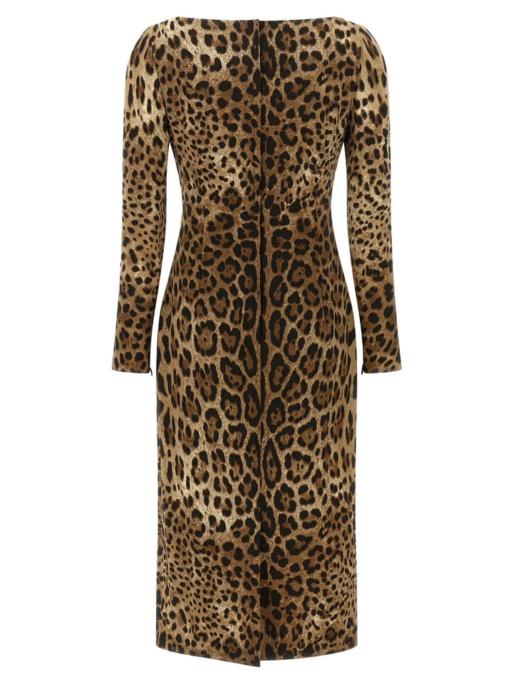Dolce &amp; Gabbana Sample Sale | Dolce &amp; Gabbana Brown Viscose Midi Dress - | Designer outlet