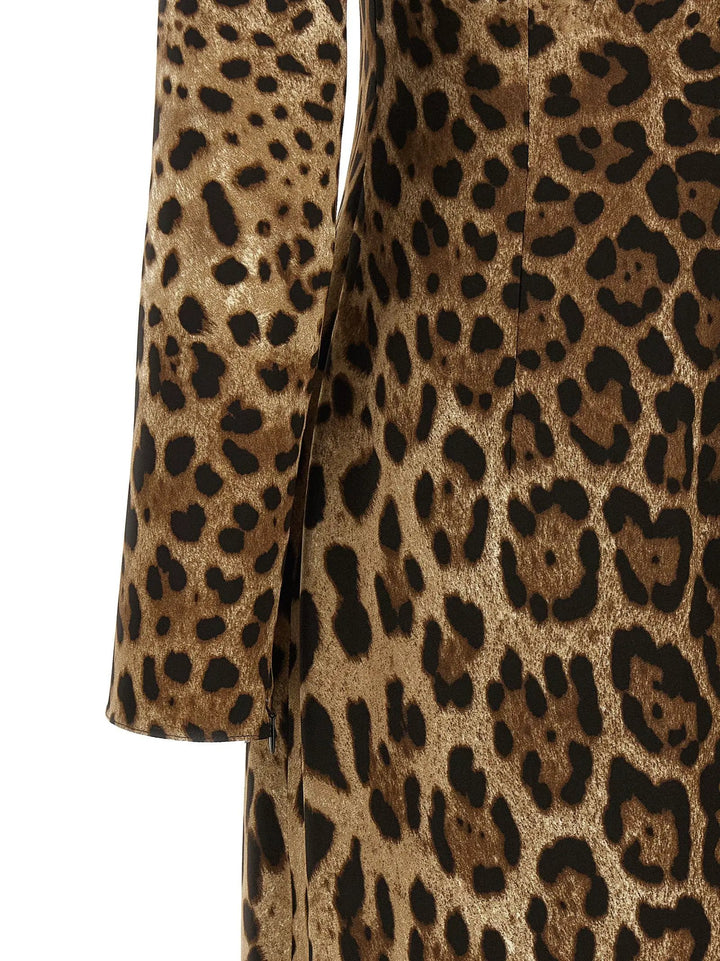 Dolce &amp; Gabbana Sample Sale | Dolce &amp; Gabbana Brown Viscose Midi Dress - | Designer outlet