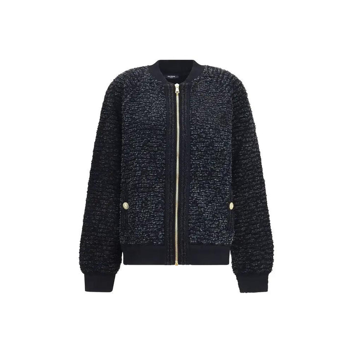 Balmain Black Viscose Bomber
