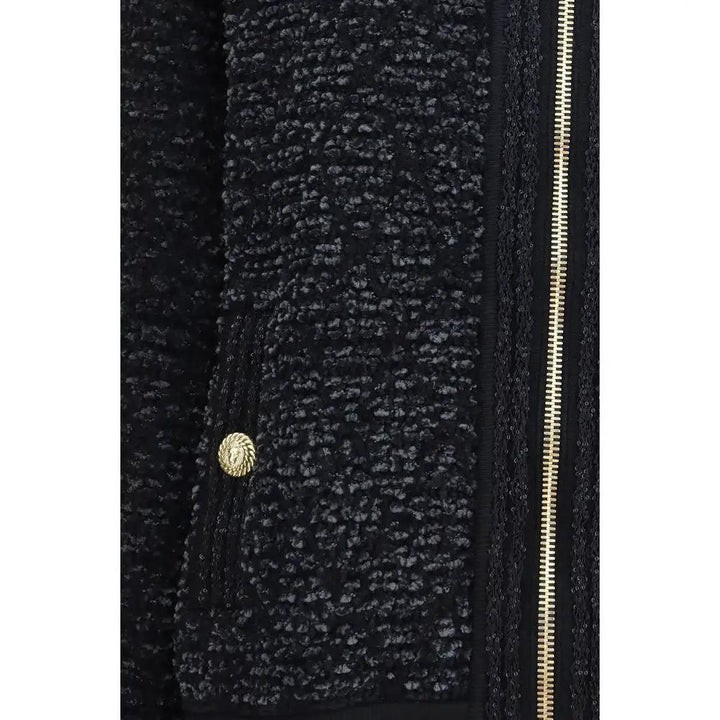 Balmain Black Viscose Bomber