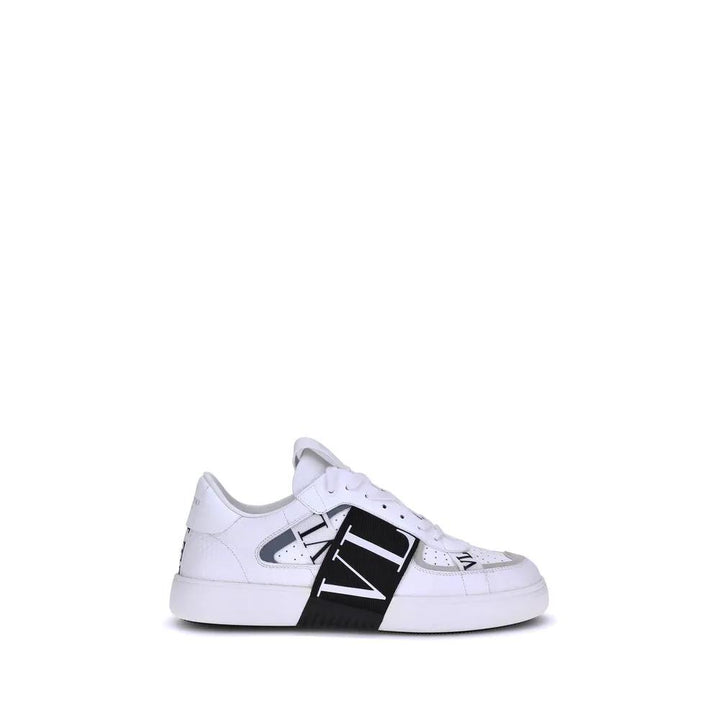 Valentino Garavani White Calf Leather Bos Taurus Low Top Sneakers