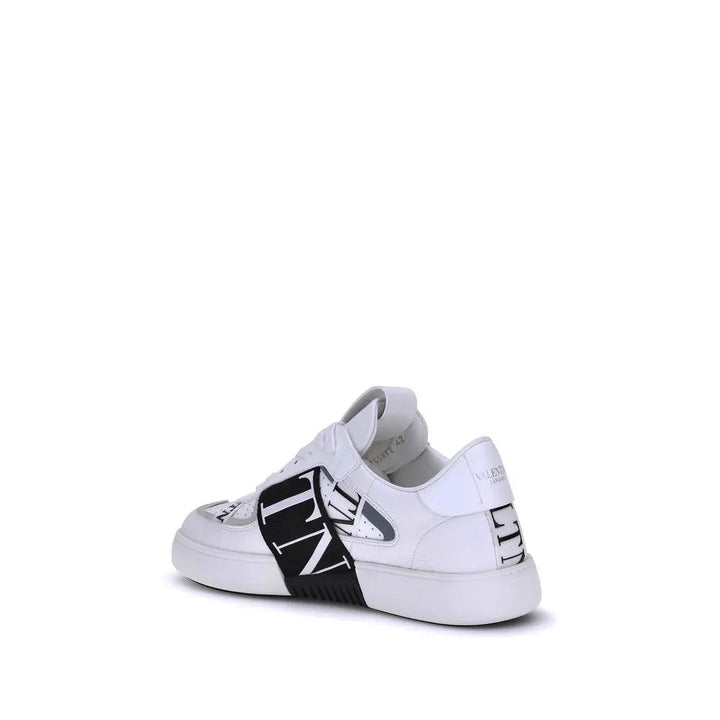 Valentino Garavani White Calf Leather Bos Taurus Low Top Sneakers