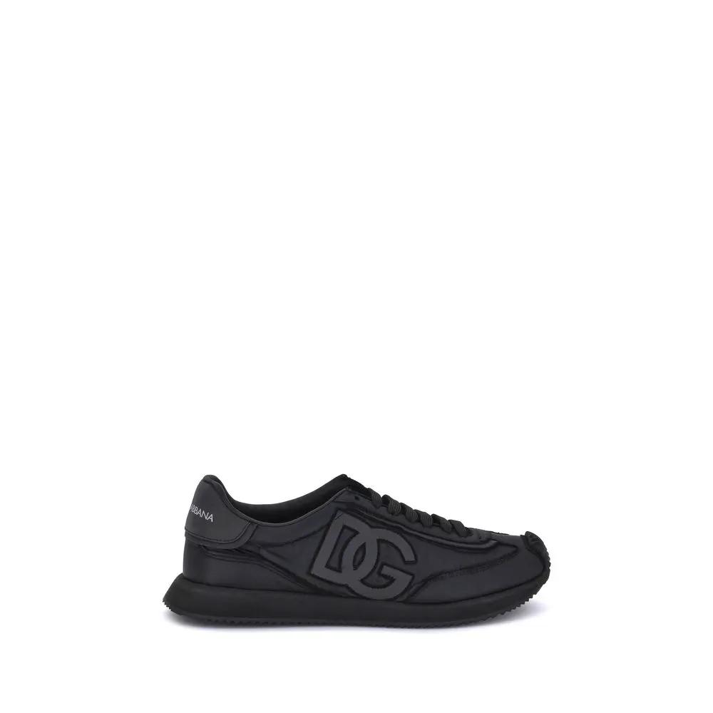 Dolce &amp; Gabbana Black Fabric Athletic Sneakers