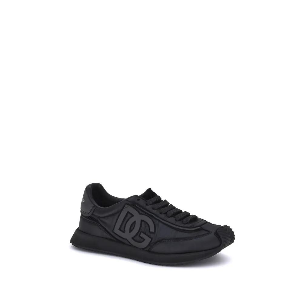 Dolce &amp; Gabbana Black Fabric Athletic Sneakers