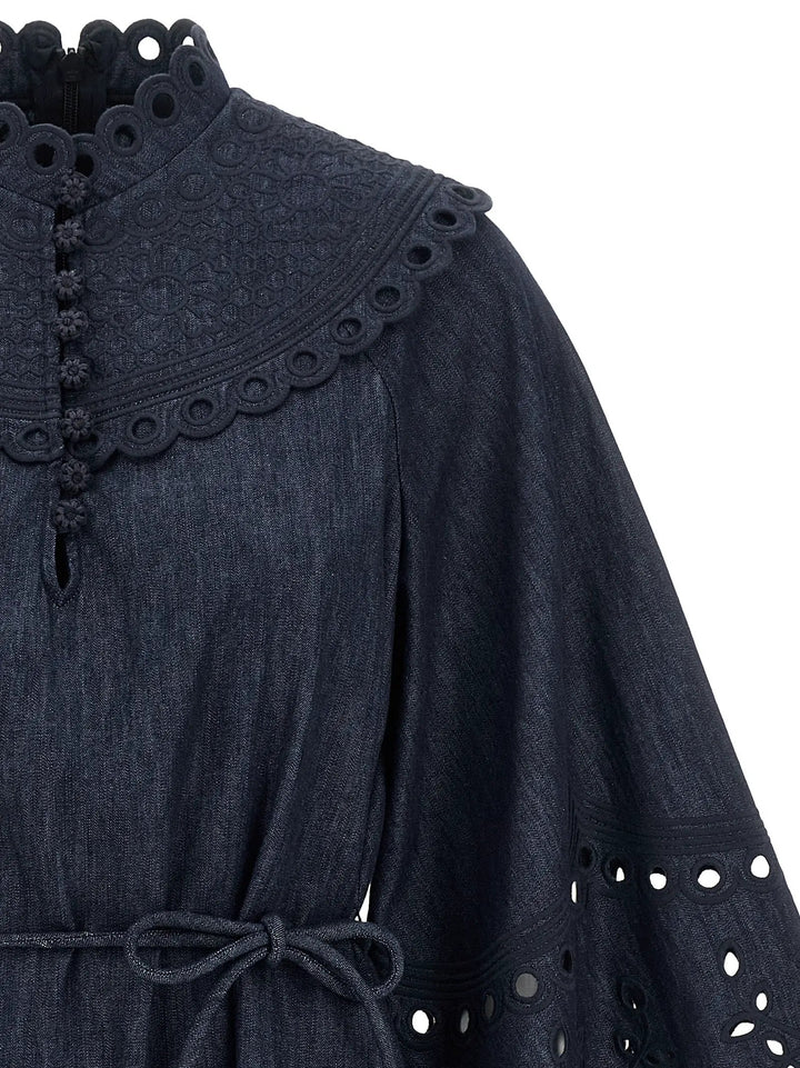 Zimmermann Sample Sale | Zimmermann Blue Cotton Short Dress - | Designer outlet