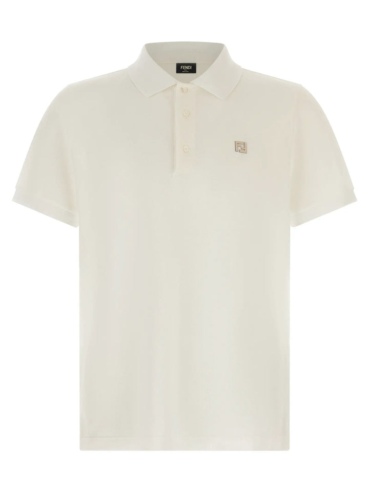 Fendi Sample Sale | Fendi White Cotton Polo Shirt - | Designer outlet