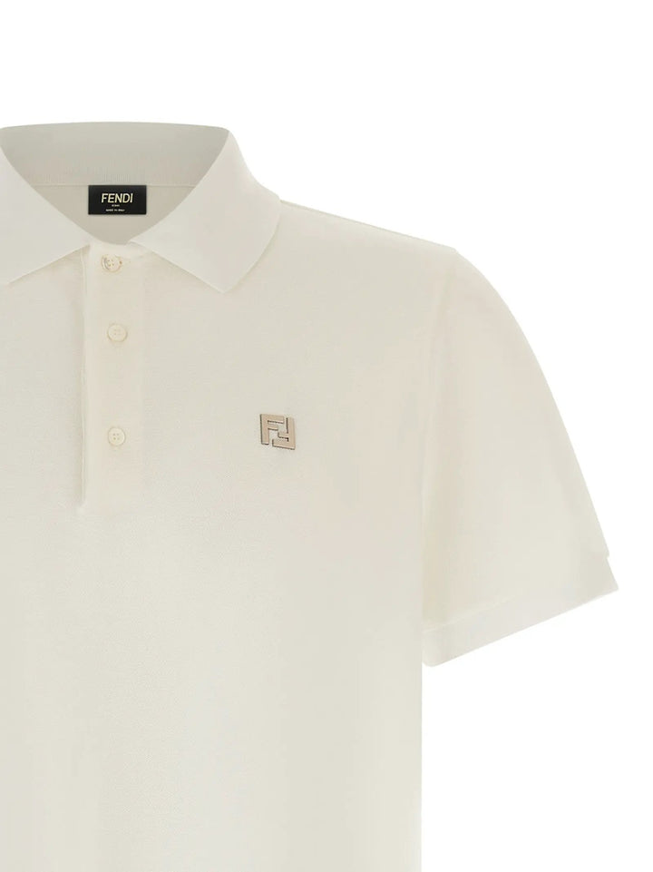 Fendi Sample Sale | Fendi White Cotton Polo Shirt - | Designer outlet