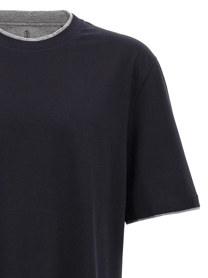 Brunello Cucinelli Sample Sale | Brunello Cucinelli Blue Cotton T-Shirt - | Designer outlet