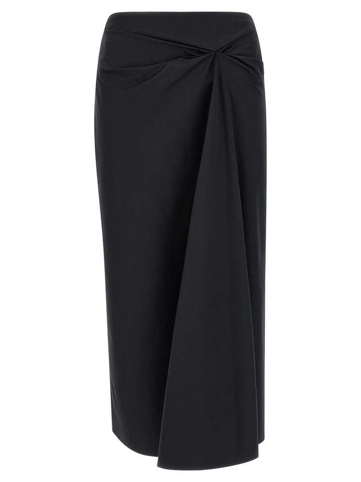 Max Mara Sample Sale | Max Mara Black Cotton Midi Skirt - | Designer outlet
