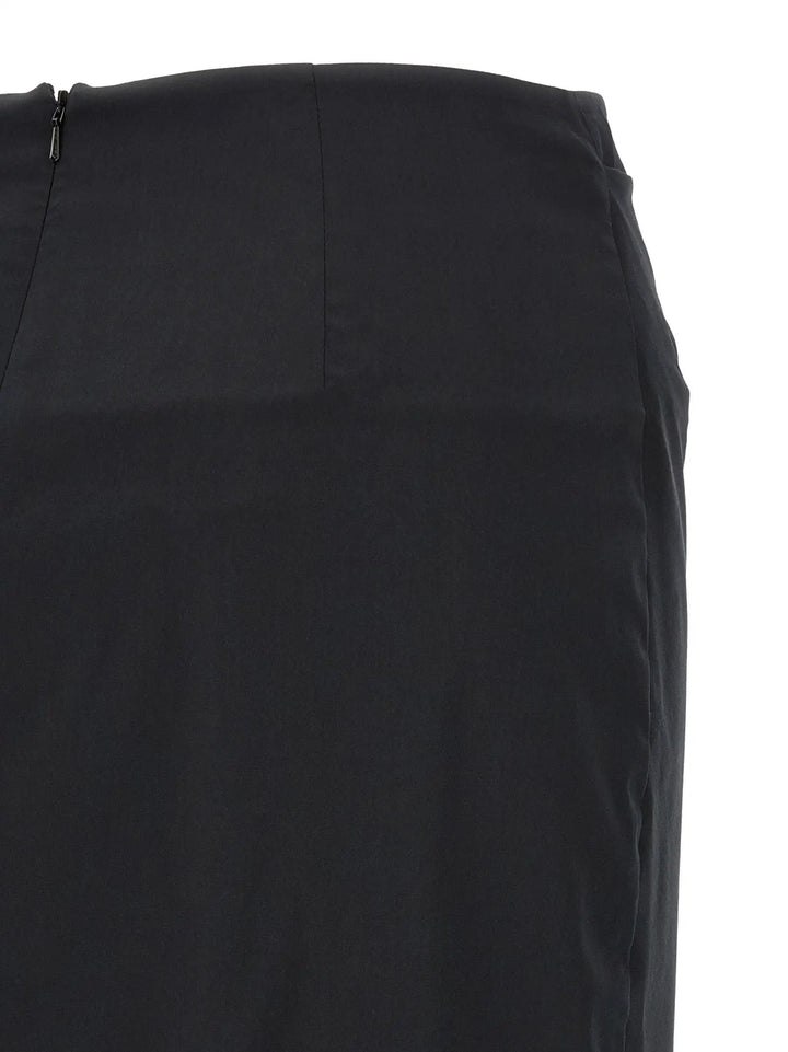 Max Mara Sample Sale | Max Mara Black Cotton Midi Skirt - | Designer outlet