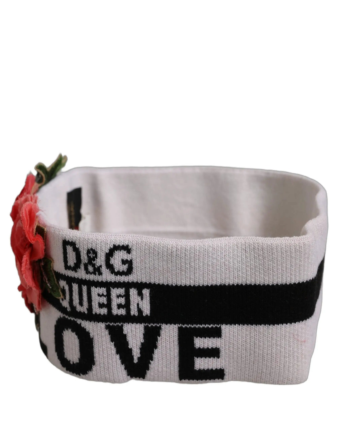 Dolce &amp; Gabbana Sample Sale | Dolce &amp; Gabbana White D&amp;G Queen Love Floral Applique Head Band One Size Hat - | Designer outlet