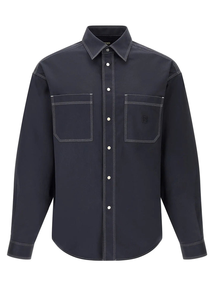 Fendi Sample Sale | Fendi Blue Cotton Blouse - | Designer outlet