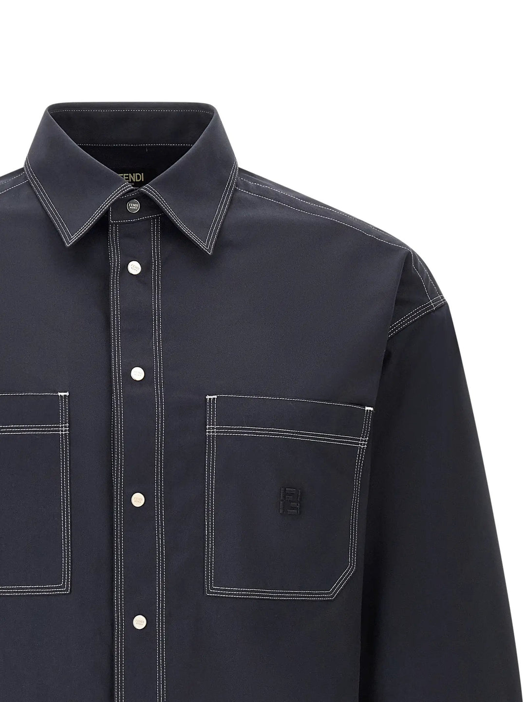 Fendi Sample Sale | Fendi Blue Cotton Blouse - | Designer outlet