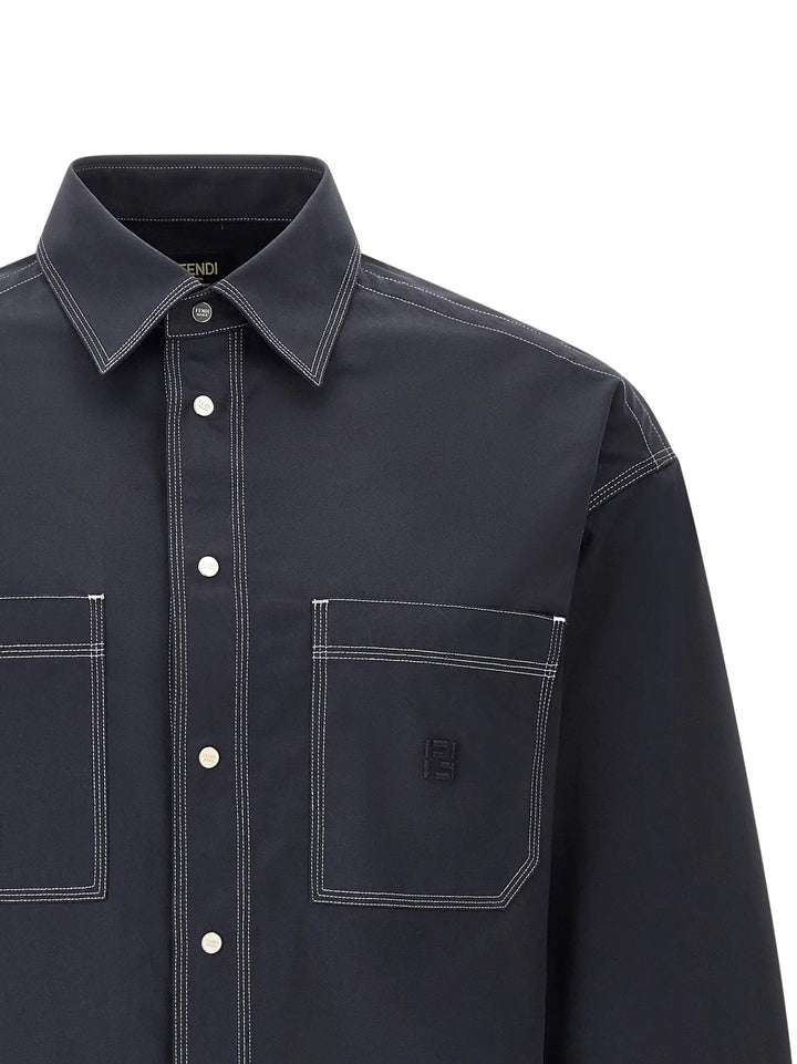 Fendi Sample Sale | Fendi Blue Cotton Blouse - | Designer outlet