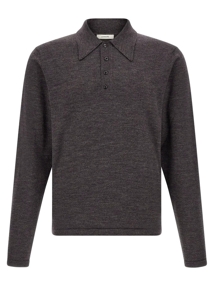 Lemaire Sample Sale | Lemaire Brown Wool Polo Shirt - | Designer outlet