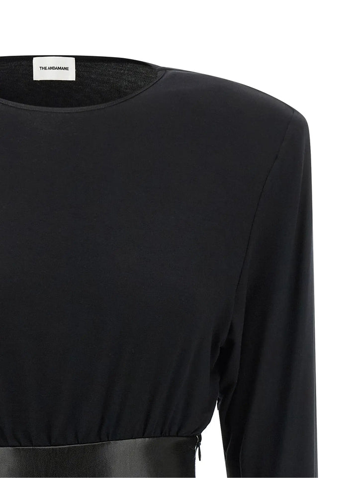 The Andamane Black Viscose Short Dress