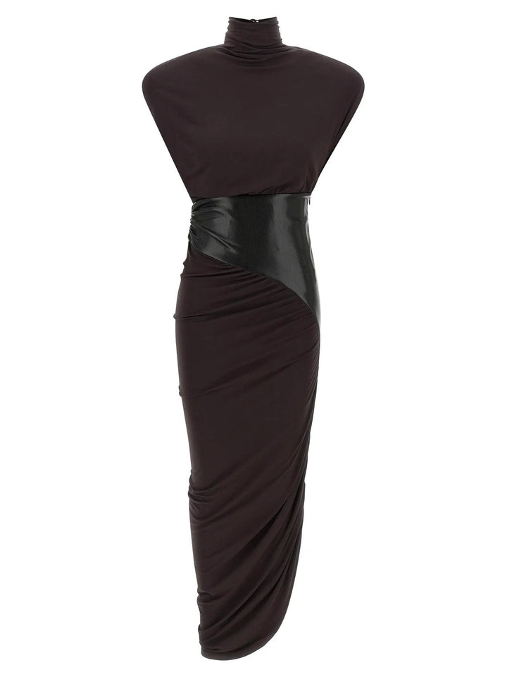 The Andamane Sample Sale | The Andamane Bordeaux Viscose Midi Dress - | Designer outlet
