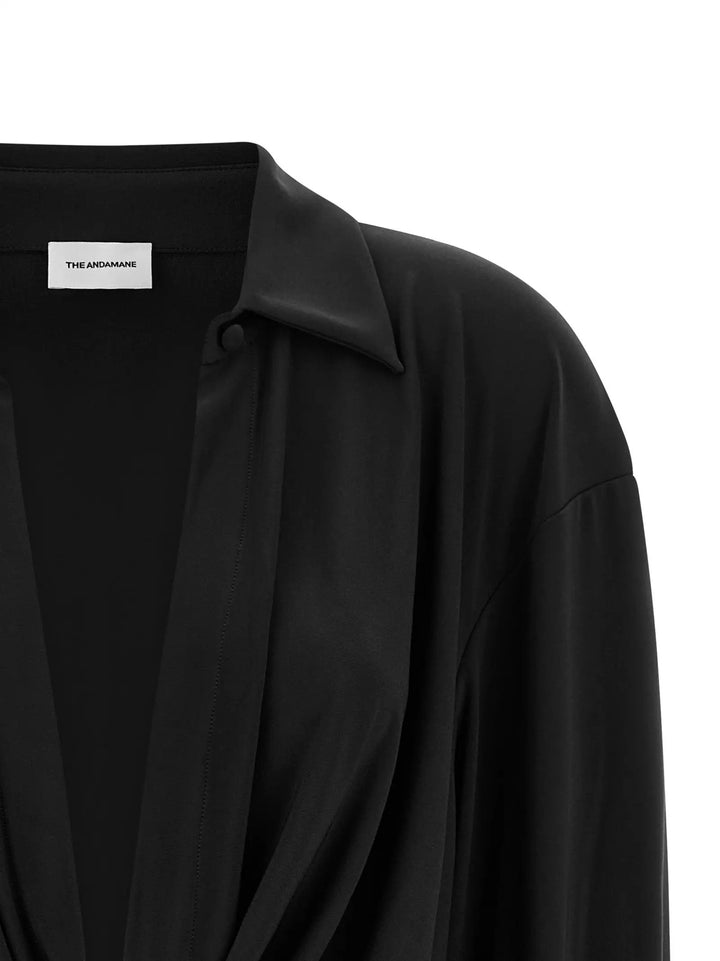The Andamane Sample Sale | The Andamane Black Polyester Short Dress - | Designer outlet