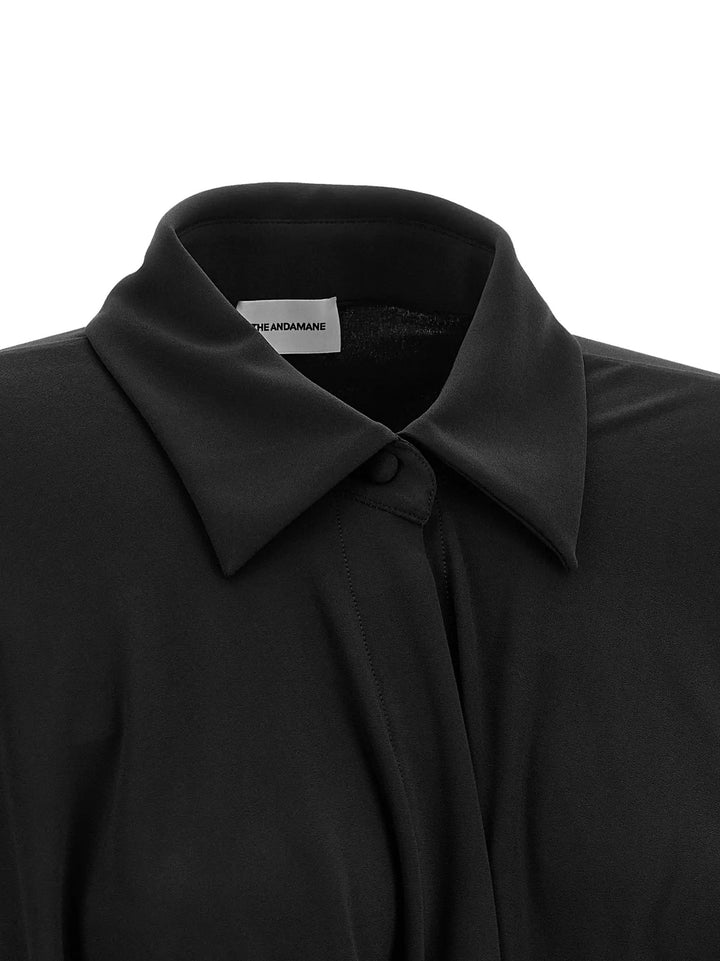The Andamane Sample Sale | The Andamane Black Polyester Short Dress - | Designer outlet