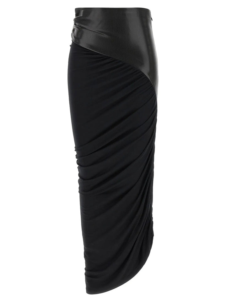 The Andamane Sample Sale | The Andamane Black Viscose Midi Skirt - | Designer outlet