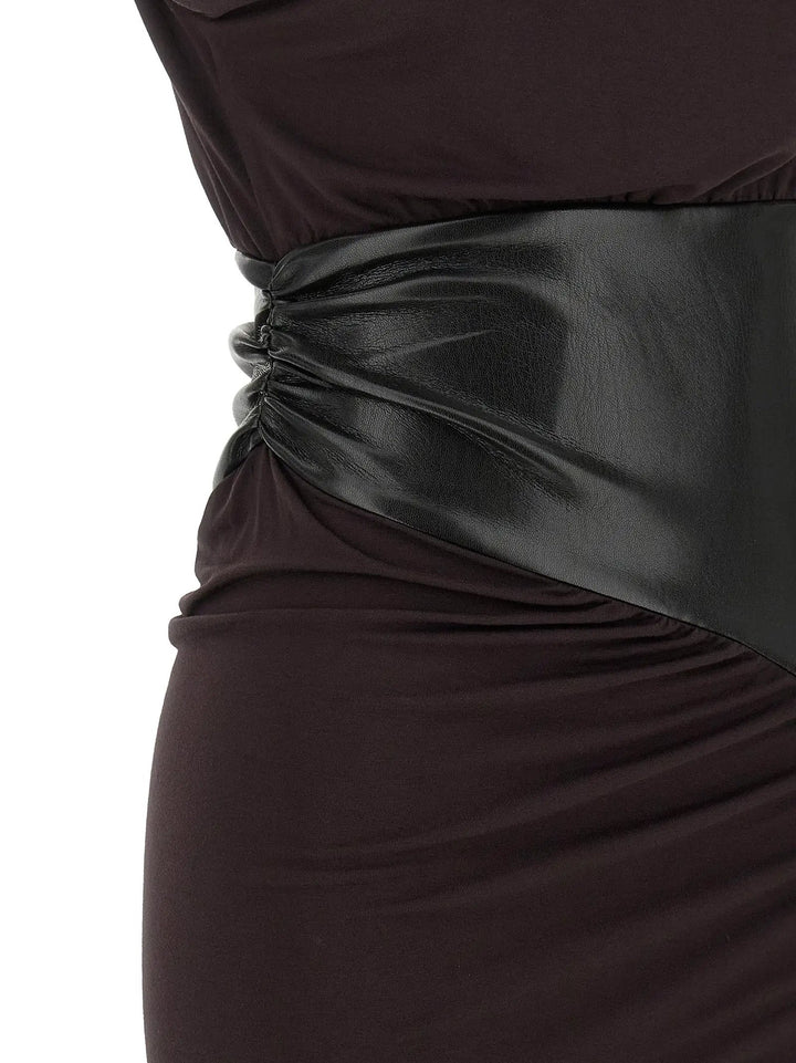 The Andamane Sample Sale | The Andamane Bordeaux Viscose Midi Dress - | Designer outlet