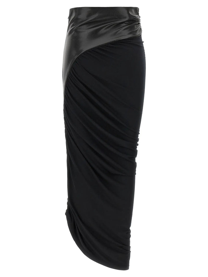 The Andamane Sample Sale | The Andamane Black Viscose Midi Skirt - | Designer outlet