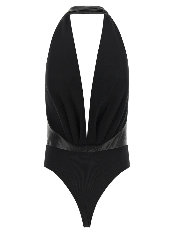 The Andamane Sample Sale | The Andamane Black Polyester Bodysuit - | Designer outlet