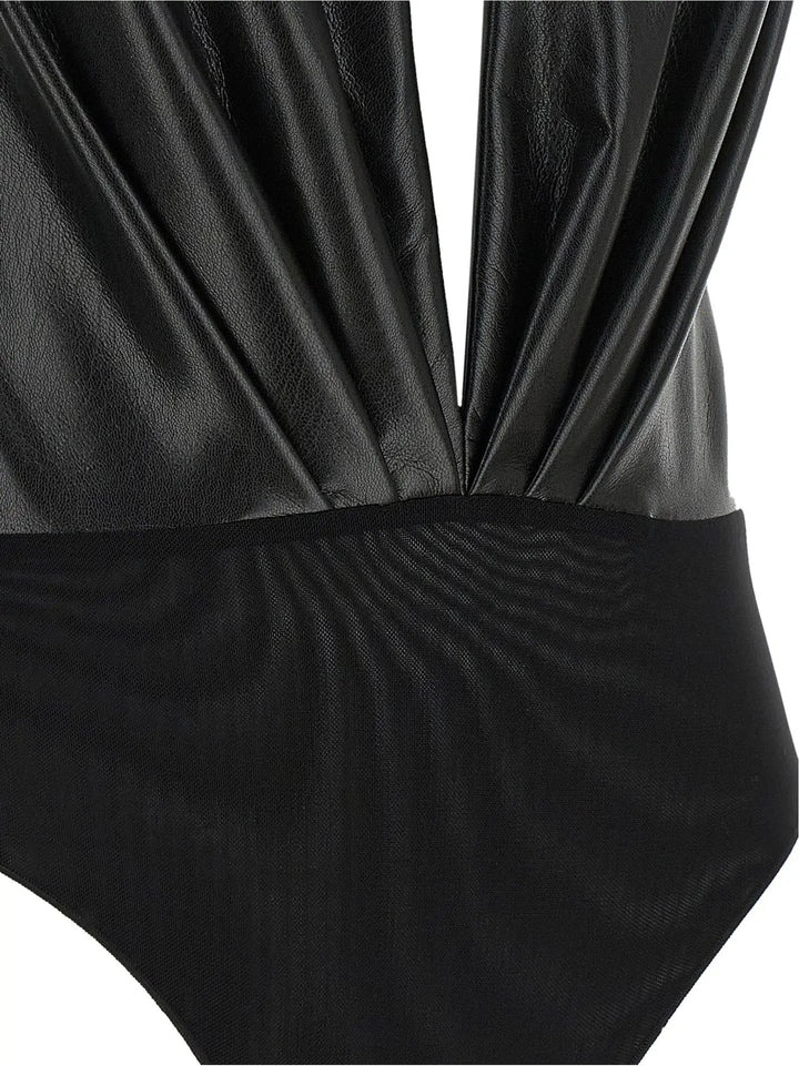 The Andamane Sample Sale | The Andamane Black Polyester Bodysuit - | Designer outlet