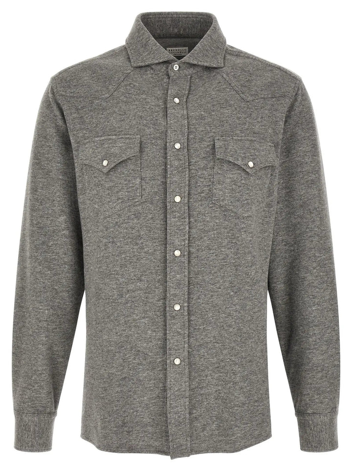 Brunello Cucinelli Sample Sale | Brunello Cucinelli Gray Cashmere Blouse - | Designer outlet