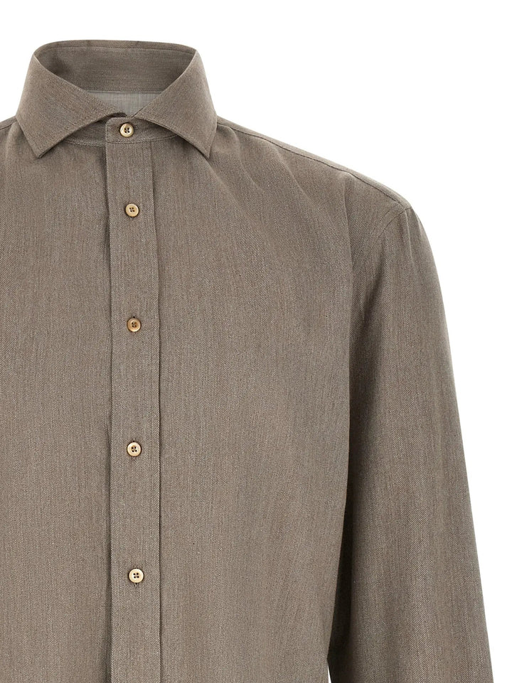 Brunello Cucinelli Sample Sale | Brunello Cucinelli Gray Cotton Blouse - | Designer outlet